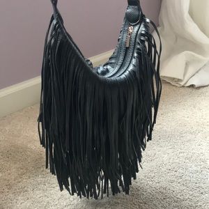 Fringe leather bag